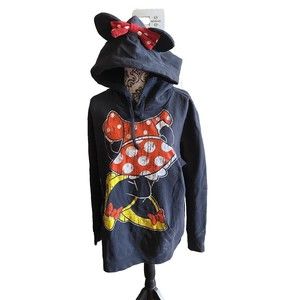 Disney Parks XXL Black Minnie Mouse Hoodie Sweatshirt 2X Hooded Cute!